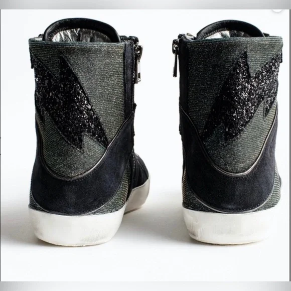 Zadig & Voltaire High Flash Shift Sparkle Leather Sneakers High T…​​​ - Picture 15 of 15